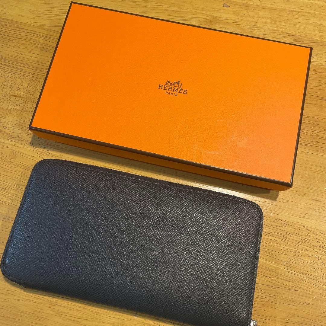 エルメス　アザップ　シルクイン　ネイビー エルメス アザップ シルクイン コンパクト ブルードプリュス/ ブルー