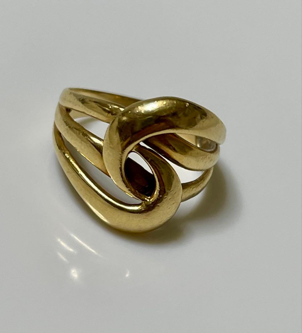 K18 リング　イエローゴールド K18 カラーゴールドリング〕K18 リング イエローゴールド (幅約3.5mm