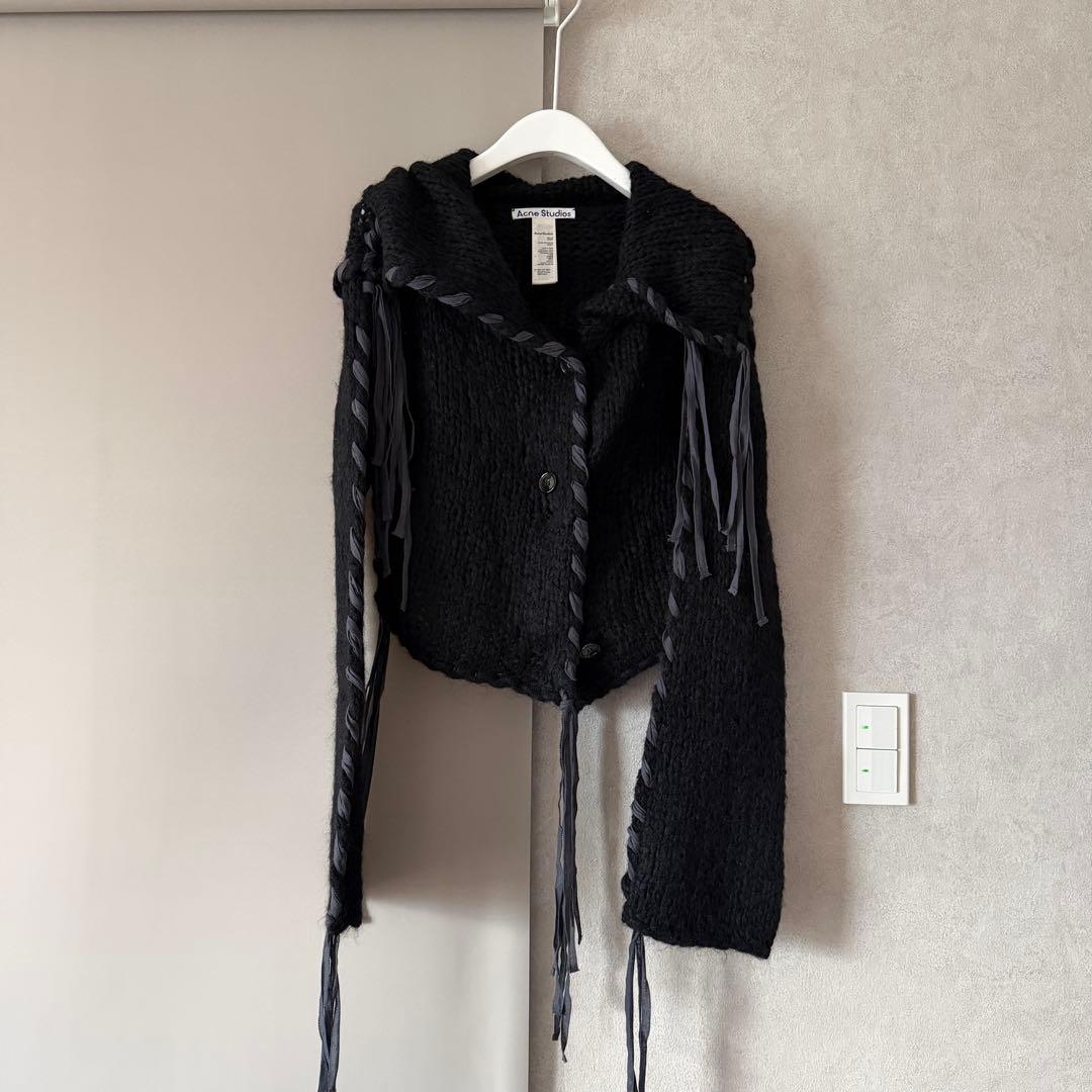 Acne Studios ニット カーディガン Black ブラック Acne Studios - クルーネックカーディガン - ブラック