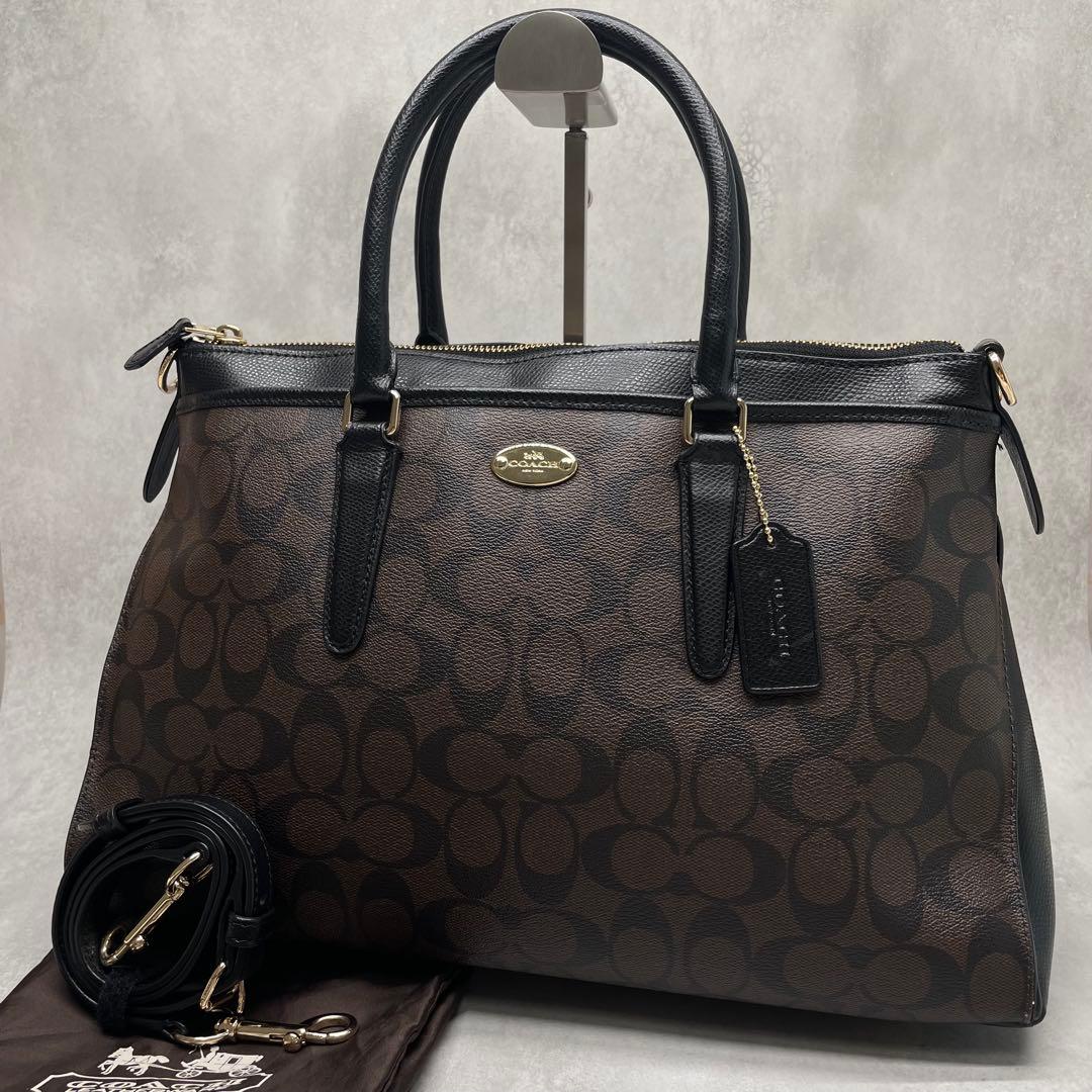 極美品✨A4可 コーチ 2way トート ショルダーバッグ PVC×レザー コーチ COACH トートバッグ CW213 ワーナー 2WAY ショルダー A4 メンズ