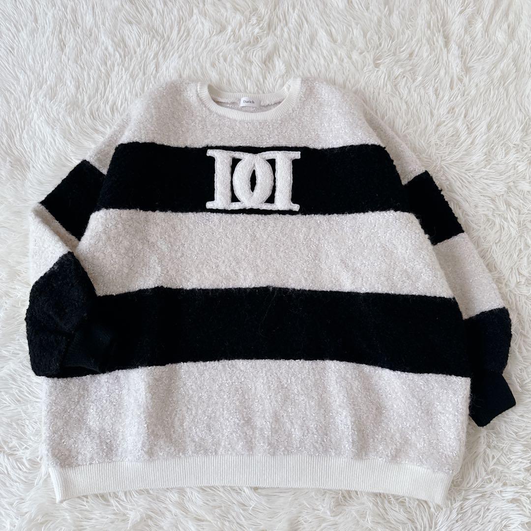 完売品✨美品✨ ダーリッチ アップリケブークレトップス ロゴ ニット アップリケブークレトップス – Darich (ダーリッチ)