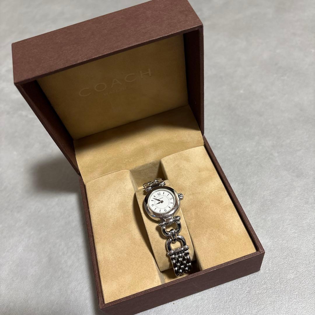 COACH アナログクォーツ腕時計 シルバー - メルカリ