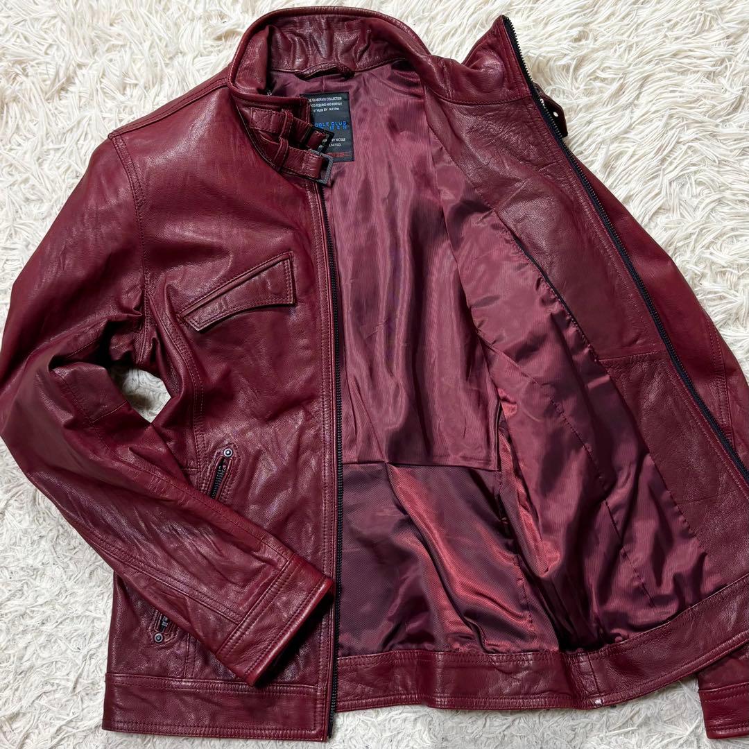 希少カラー　NICOLE CLUB FOR MEN シングルライダース　46 NICOLE CLUB FOR MEN ニコルクラブフォーメン 長袖 レザー シングル