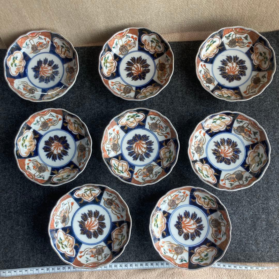 古伊万里　なます皿　８枚 価格変更 古伊万里 染付 山水雲龍文 なます皿 江戸後期 E006 | iichi 日々の