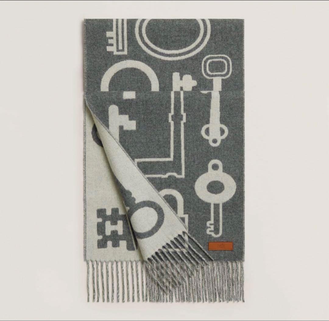 エルメスカシミヤマフラー エルメス 黒/グレー ユニセックス マフラー HERMES – 銀蔵オンライン