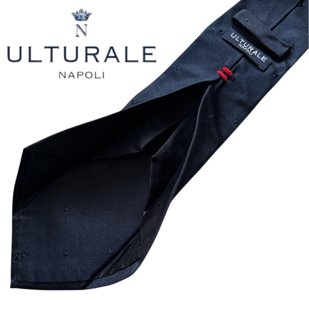 ULTURALE ウルトゥラーレ　セッテピエゲ仕様　ハート刺繍ネクタイ ULTURALE ウルトゥラーレ メンズ ネクタイ シルク100％ 7ピエゲ 7