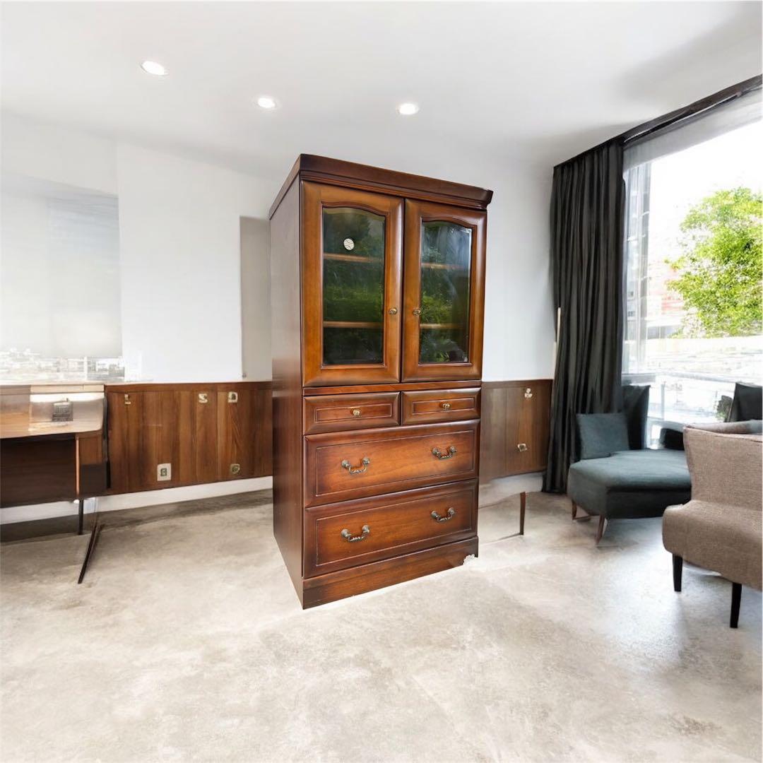 な*お様 昭和レトロ 武富木工 キャビネット 食器棚 アンティーク調