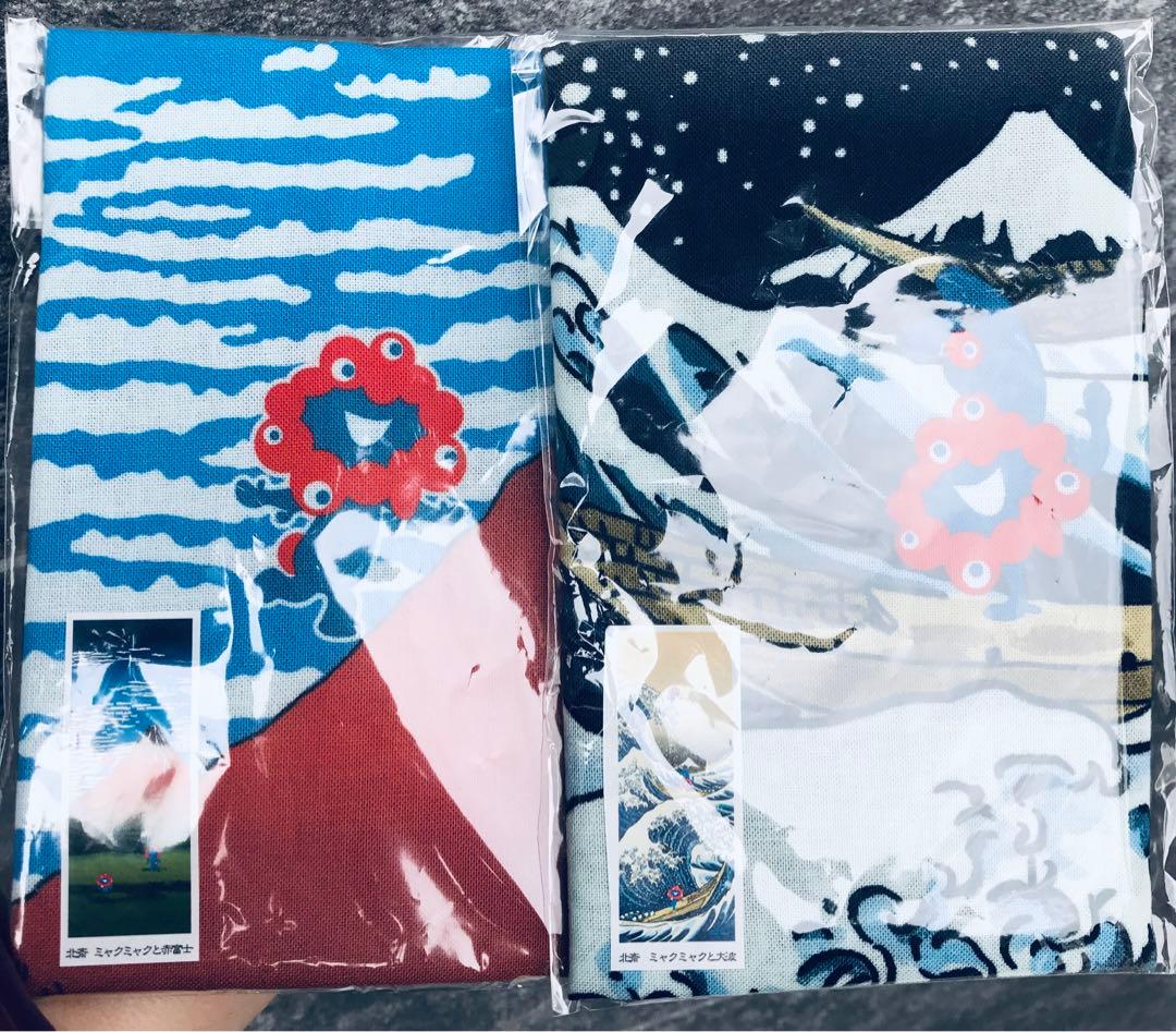 葛飾北斎＆ミャクミャク 絵てぬぐい2枚セット　大阪万博限定 新品 大阪万博限定 ミャクミャク 葛飾北斎 手ぬぐい 2種セット 浮世絵