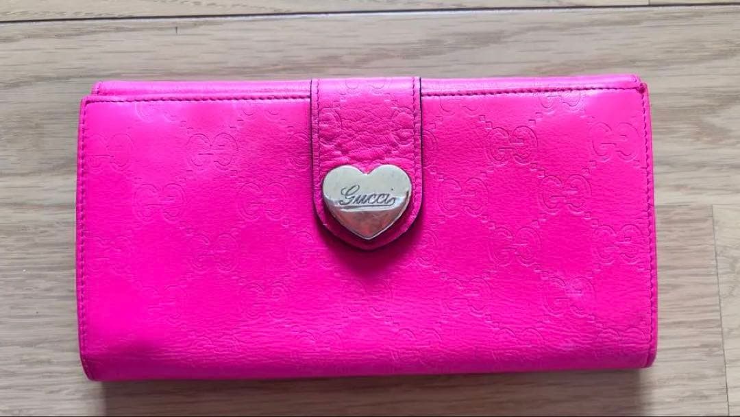 Gucci 二つ折り財布 ピンク グッチ GUCCI 二つ折り財布 ミニ財布 レディース プチ マーモント