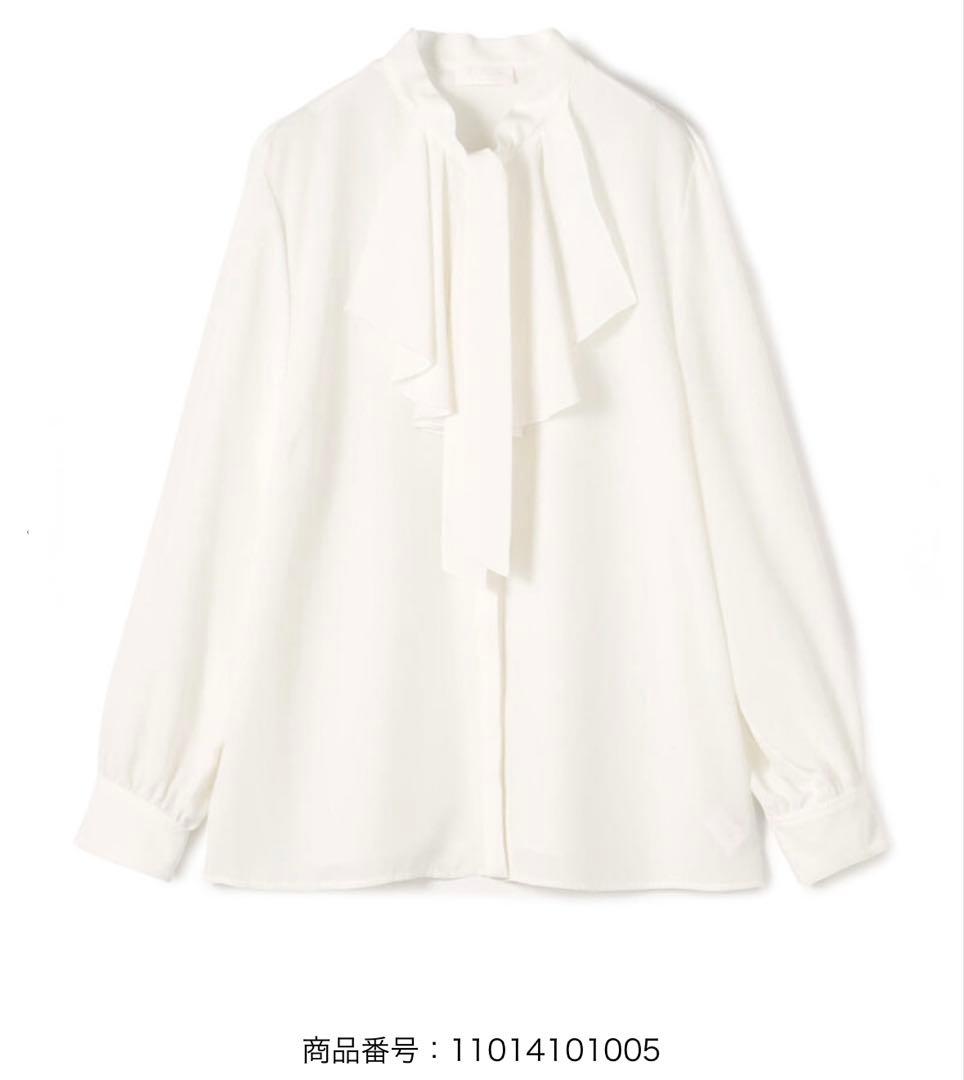 トゥモローランド ボールジィ クリアデシン フリルボウタイブラウス ホワイト TOMORROWLAND｜クリアデシン フリルボウタイブラウス | Rakuten