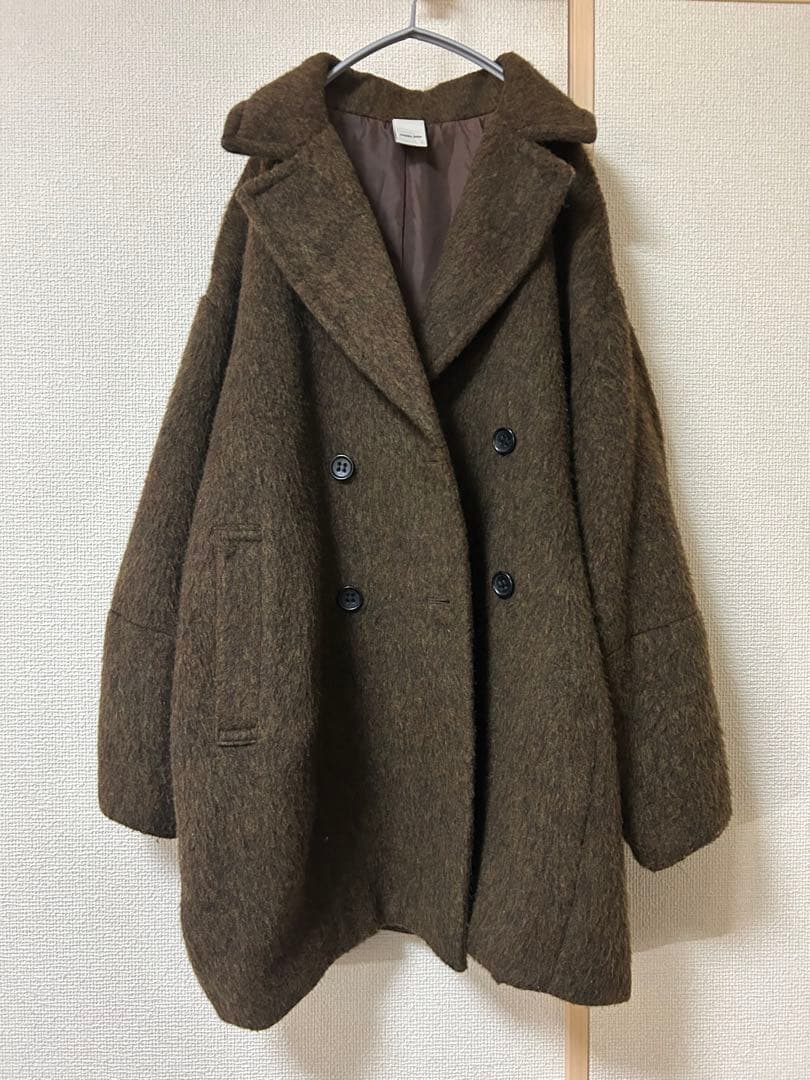 happy john コークン コート wool blend shaggy cocoon p coat/ウールブレンドシャギーコクーンP