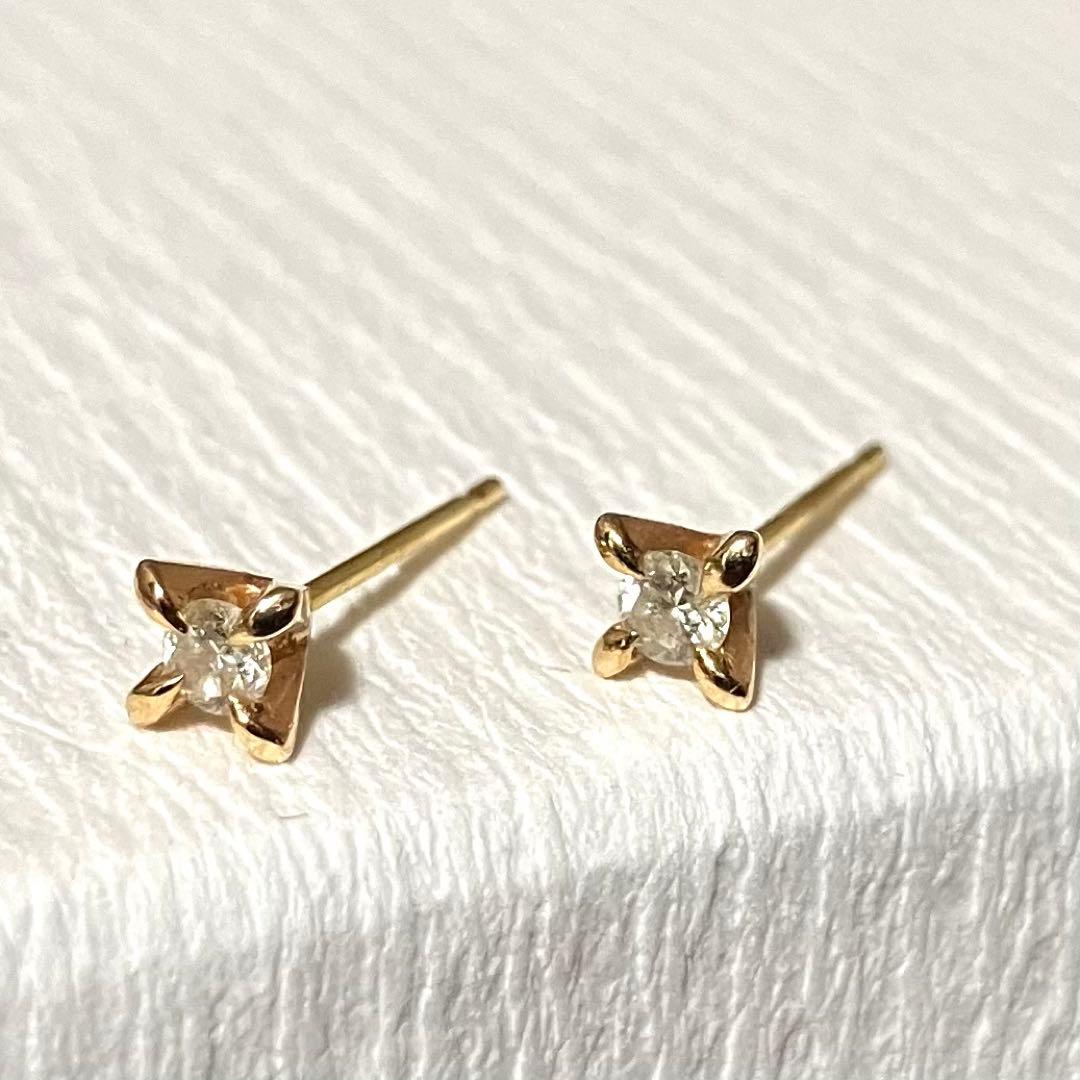 【美品】クロチェ　cloche　ダイヤピアス　K18 K18/Pt「フロットダイヤ」ピアス｜【オレフィーチェ】Orefice