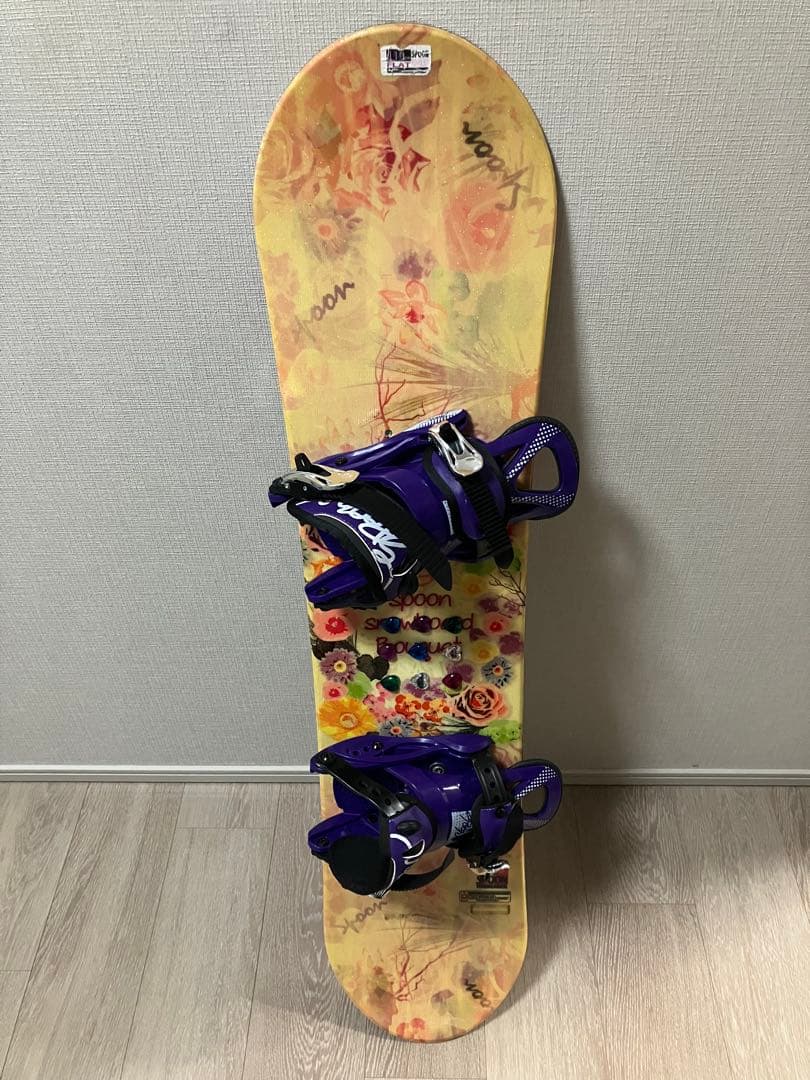 値下げSPOON スノーボード、ビンディングセット（110cm）ブーツおまけ付 スプーン NATURE BLUE ＆ EQUIP BINDING NAVY 板＋ビンディングセット