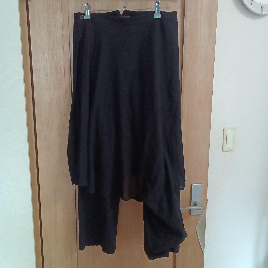 Yohji Yamamoto ブラック スカート付きパンツ YOHJI YAMAMOTO BAT Skirt Pants | HUES 福岡セレクトショップ