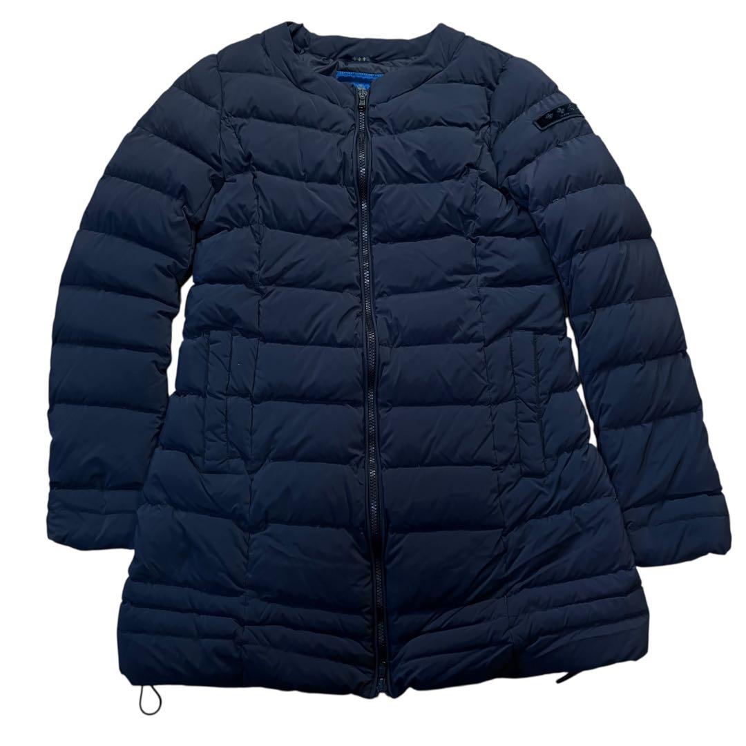 TATRAS タトラス　ノーカラー　ダウンジャケット　ロング　ネイビー　Lサイズ TATRAS（タトラス） MADDALENA マッダレーナ ウール スナップボタン