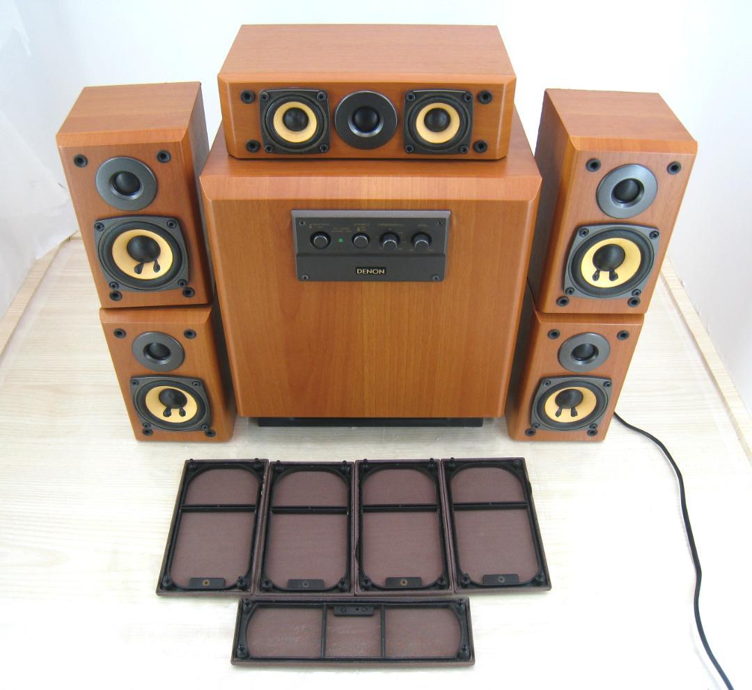 【音、動作OK】 DENON 5.1ch用　スピーカーセット サブウーファー DENON - DHT-S517（DHTS517K）ワイヤレスサブウーファー付Dolby Atmos