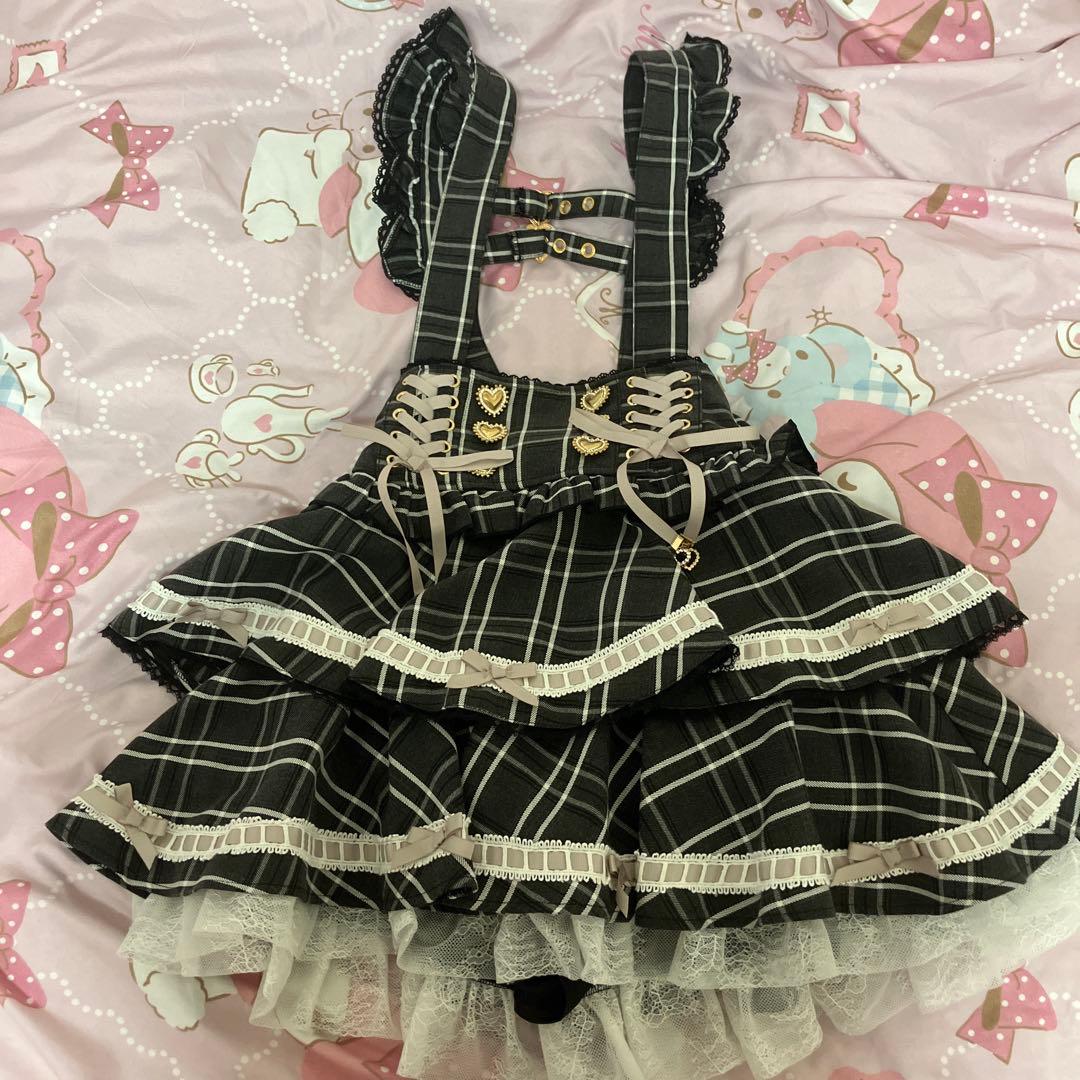 LIZLISA リズリサ はしごチェックティアードスカパン スカート