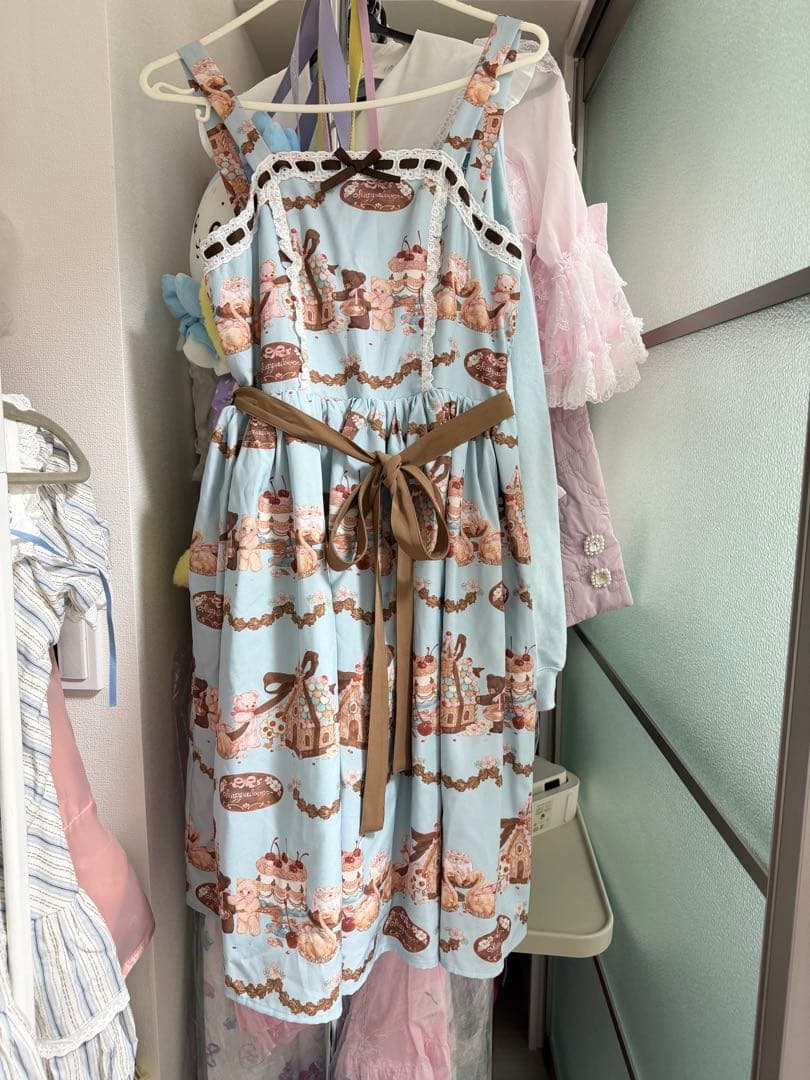 axes femme kawaiiお菓子の家柄ジャンスカ　ブルー 楽天市場】axes femme kawaii / タータンチェックジャンスカ