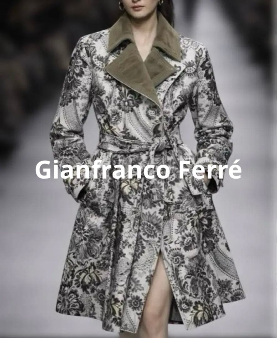 Gianfranco Ferré ボタニカル　ロングコート　vintage90s vintage 80s GIANFRANCO FERRE モヘア ロングコート - メルカリ