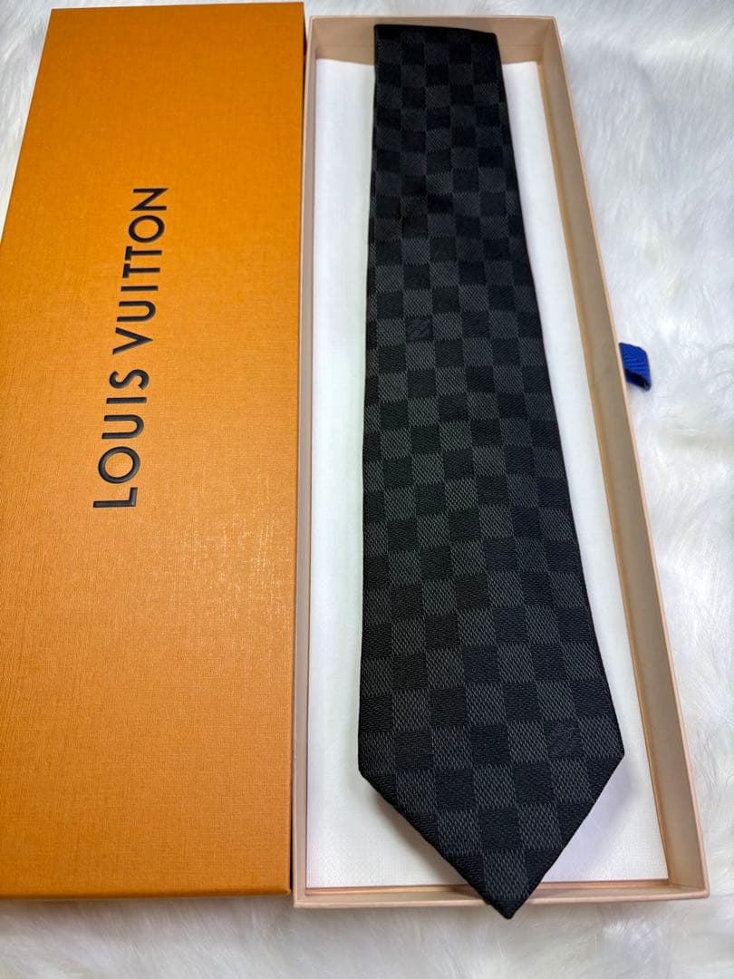 極美品】 LOUIS VUITTON ルイヴィトン ネクタイ ダミエ ブラック
