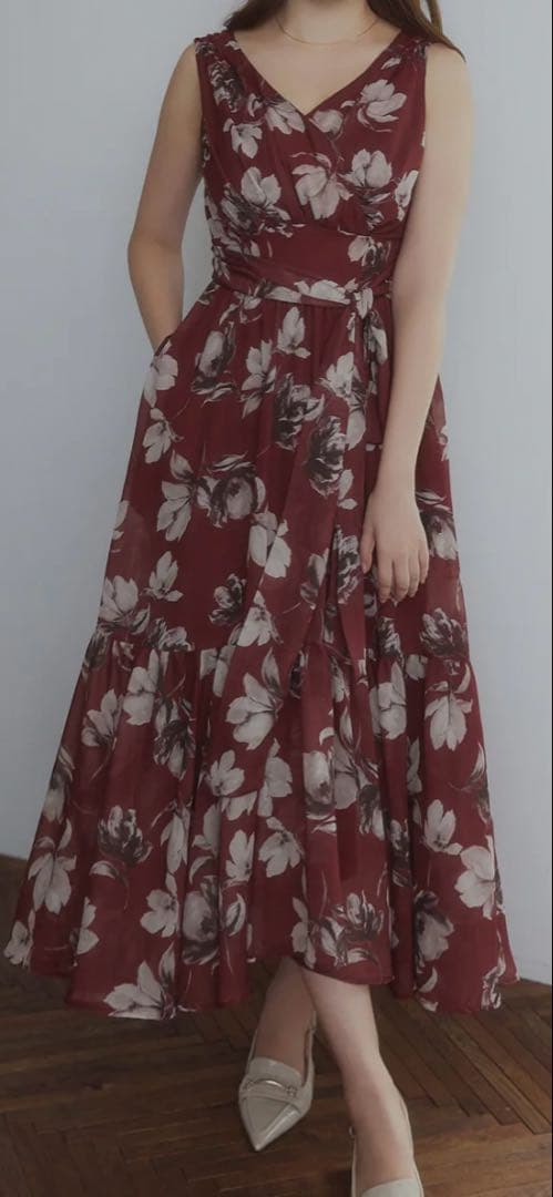 ハーリップトゥー アネモネ　カシュクール　ロングドレス Gathered Bicolor Dress（ワンピース）｜Her lip to（ハーリップトゥー