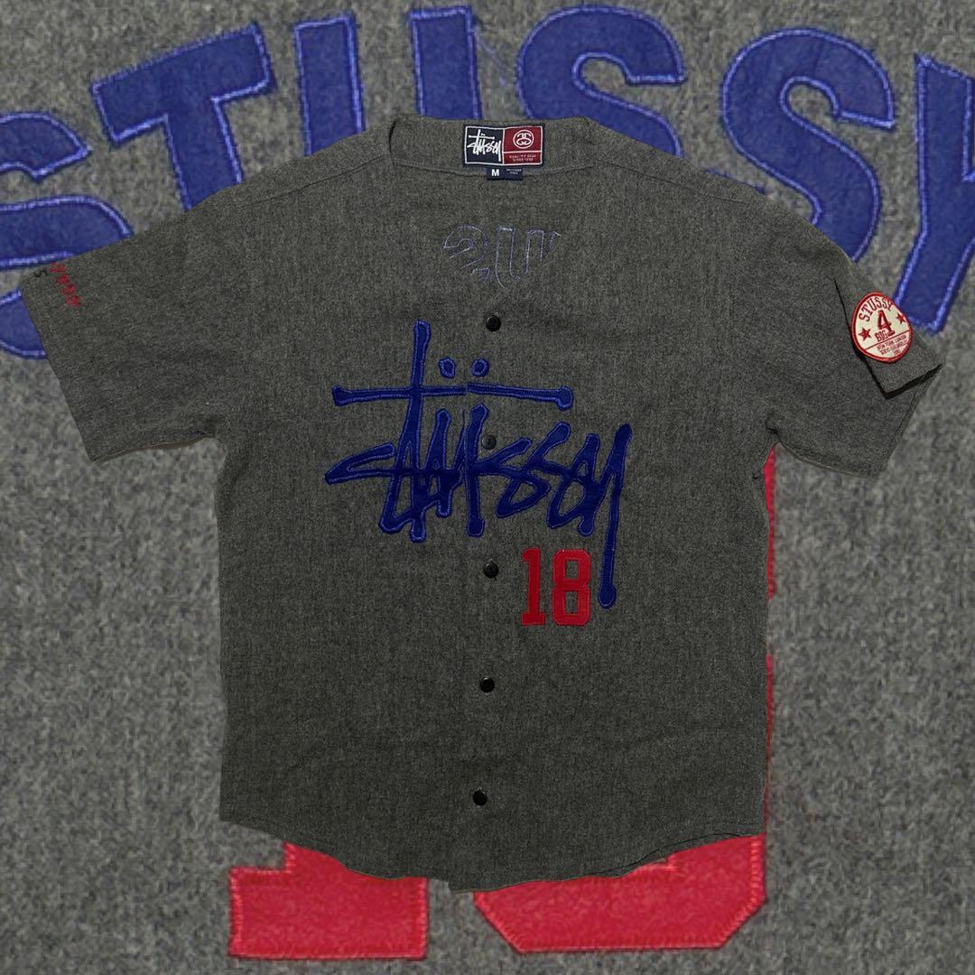 菅田将暉着用 STUSSY ベースボールシャツ 18周年 グレー ウール - メルカリ