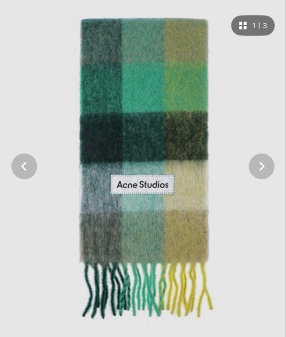 【新品未使用】AcneStudios マフラー チェック柄 Acne Studios (アクネストゥディオズ) モヘヤ混 チェック柄 マフラー