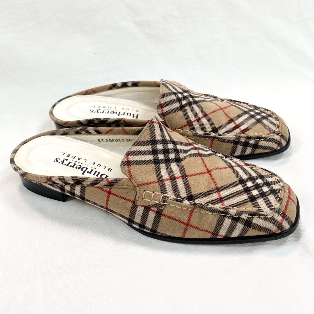BURBERRY BLUELABEL ノバチェック パンプス ミュール 23cm Burberry Blue Check Slides size 11 | eBay