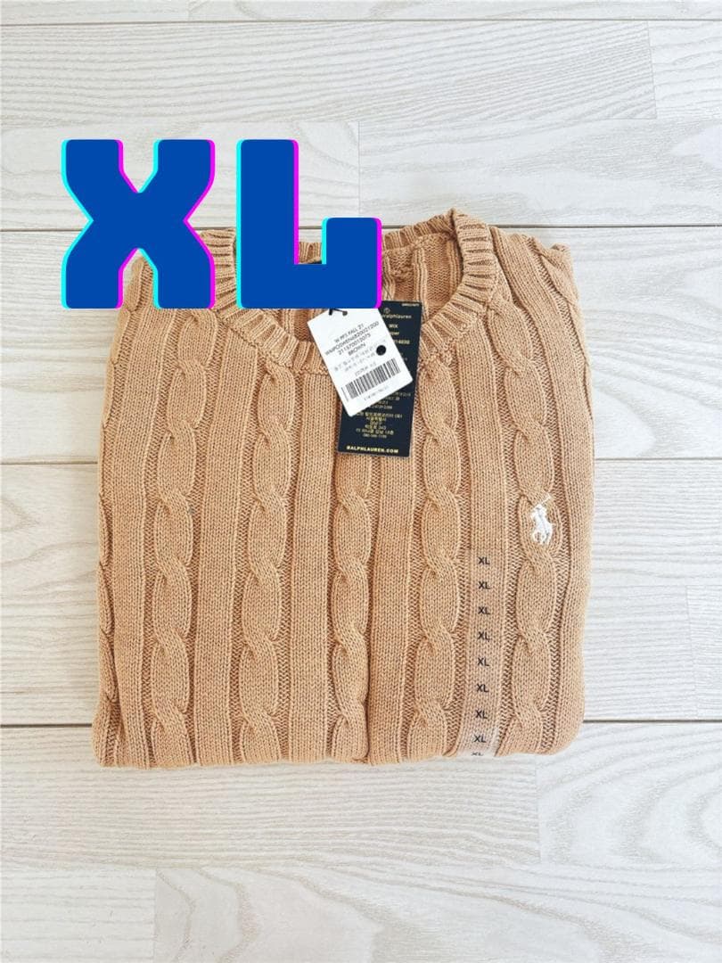 【新品】ポロラルフローレン ケーブルニット コットン クルーネック セーターXL ケーブルニット コットン クルーネック セーター | ラルフ ローレン