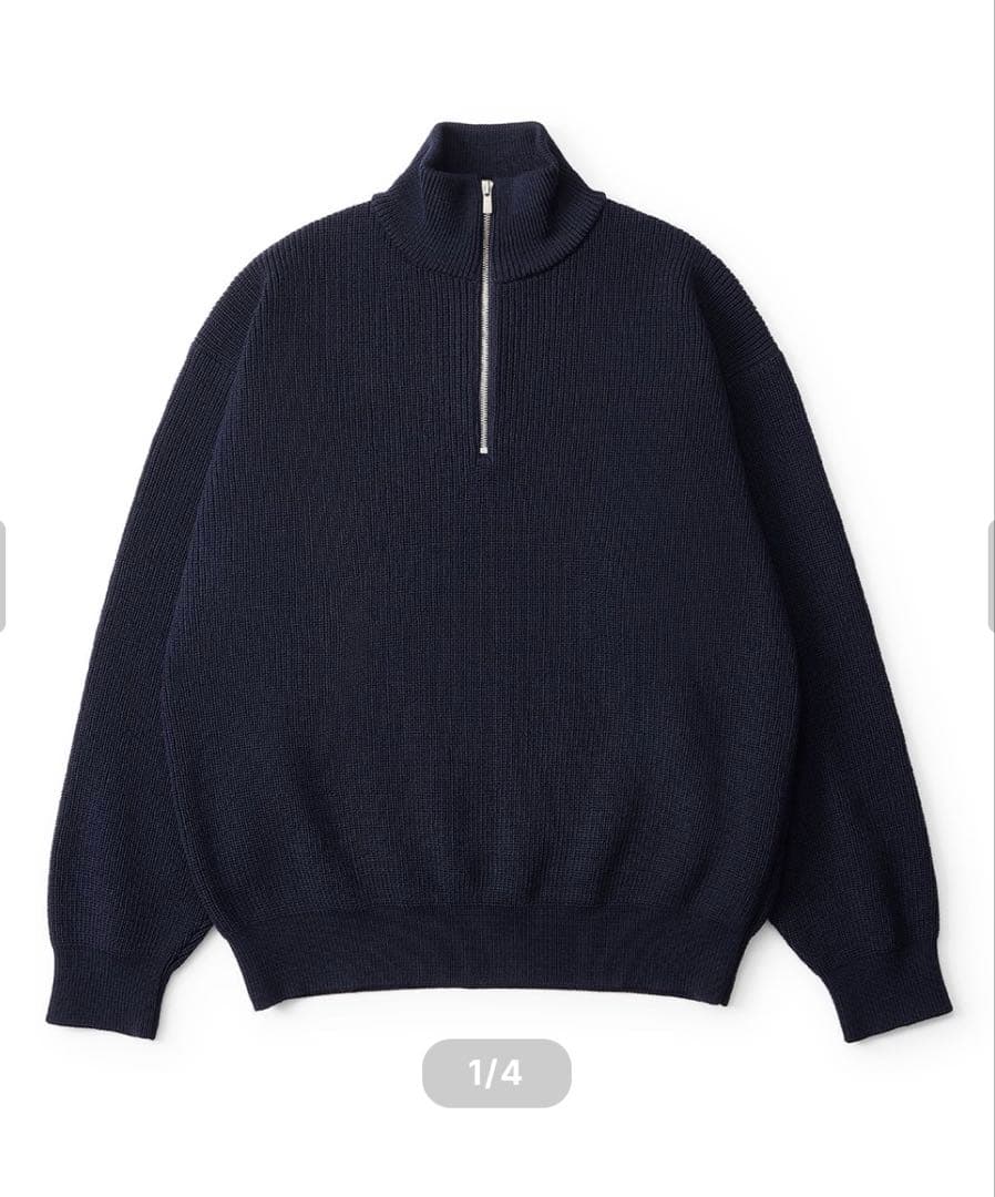 トップス everyone half zip rib knit sweater M everyone half zip rib knit sweater (BLACK) | everyone