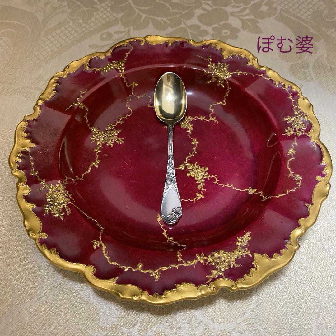 【ピュイフォルカ】 純銀 スプーン １本「アール・ヌーヴォーの華／アイリス」 ANTIQUE VERMEIL アンティーク ヴェルメイユ