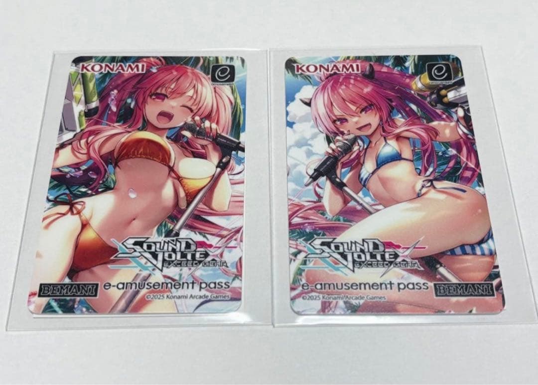 SDVX e-amusement passカード2種セット① Konami e-AMUSEMENT PASS Card Sound Voltex Rasis SDVX Arcade IC