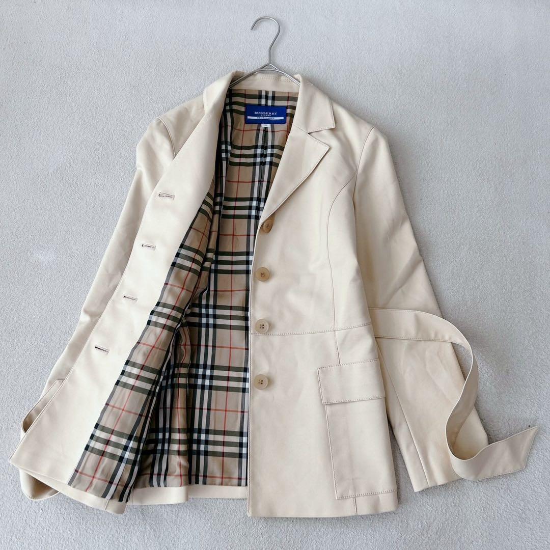 バーバリーブルーレーベル　コート　ベルト　ノバチェック　伸縮性◎ M相当 バーバリーブルーレーベル トレンチコート ベルト ノバチェック ダブル