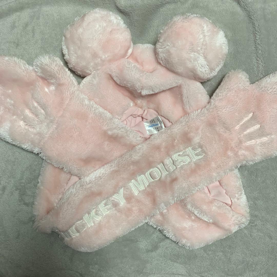 ディズニー ミニーちゃん ピンク マフラーキャップ - メルカリ