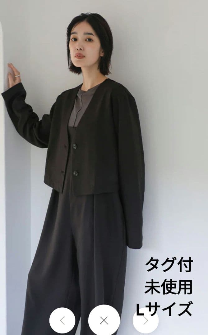 未使用【select MOCA Et】サロペット セットアップ 黒 L SELECT MOCA｜【Et】ノーカラージャケット*タックサロペット