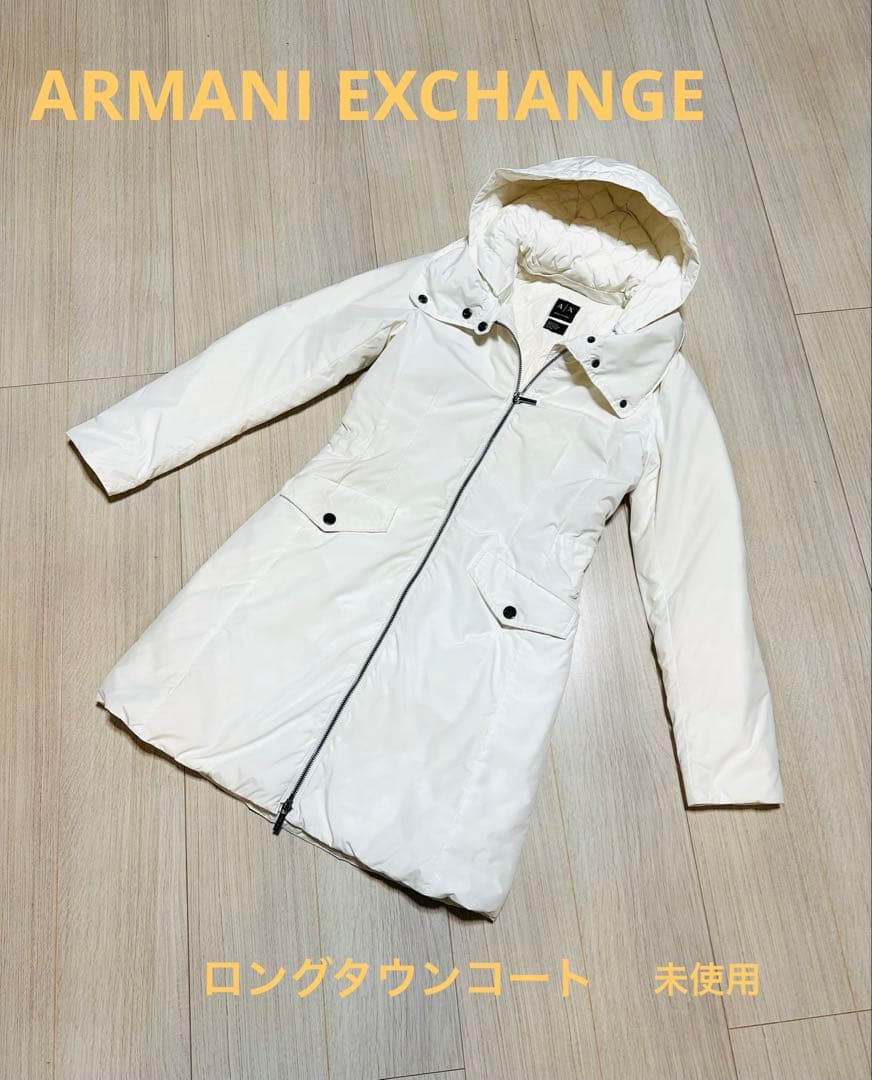【アルマーニエクスチェンジ】ホワイトダウン フード付き 未使用 ARMANI EXCHANGE 「ARMANI EXCHANGE」 ダウンジャケット SMALL