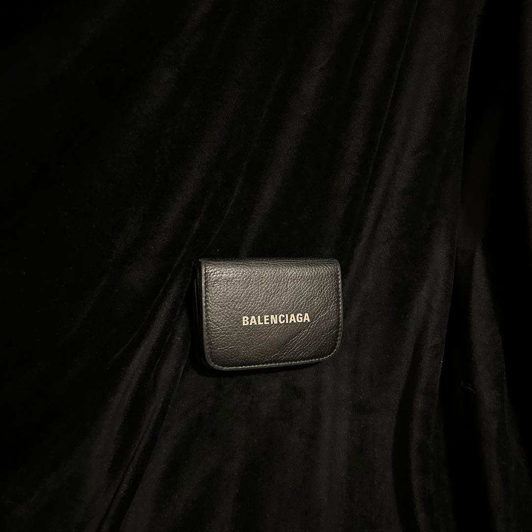 【すたあ】BALENCIAGA ミニ財布 黒 レザー BALENCIAGA（バレンシアガ） 財布 二つ折り コンパクト ミニ財布