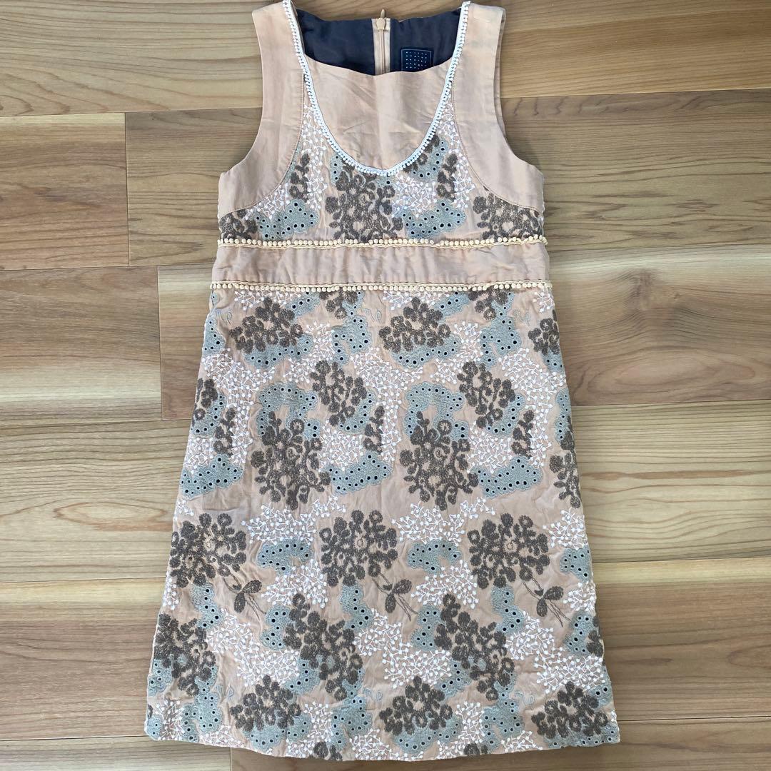 minä perhonen 花柄 刺繍ワンピース　120 130 美品/定価6.2万】ミナペルホネン mina perhonen anemone 刺しゅう