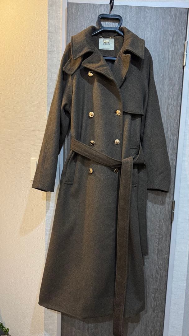 poláura MANY WAYウールロングトレンチコート - メルカリ