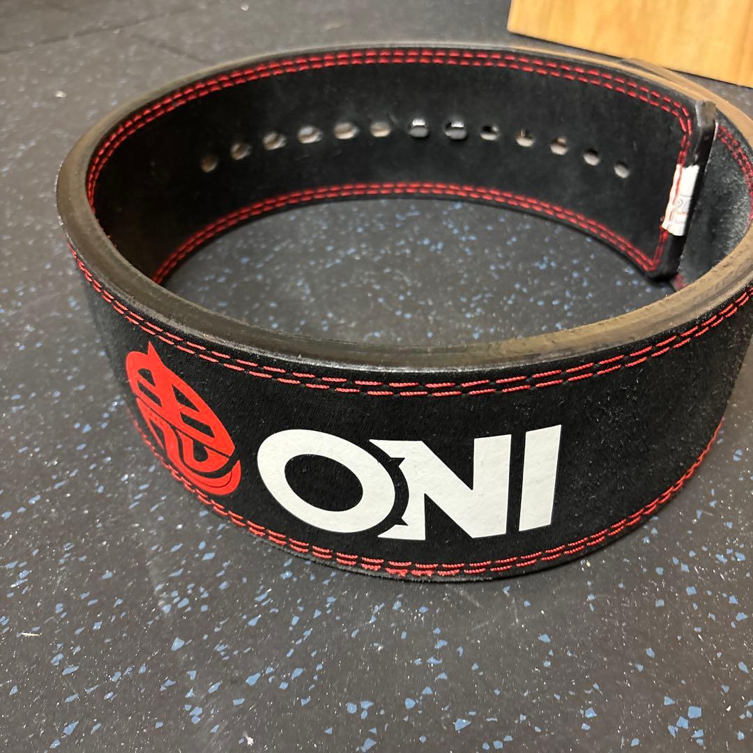 ONI トレーニング・パワーベルト 黒/赤　mサイズ ONI トレーニング・パワーベルト 黒/赤 鬼 - メルカリ
