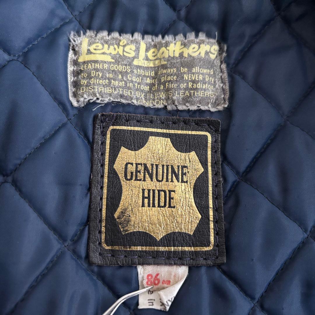 80's ルイスレザー【S】NEVADA ダブル ライダースジャケット ネイビー