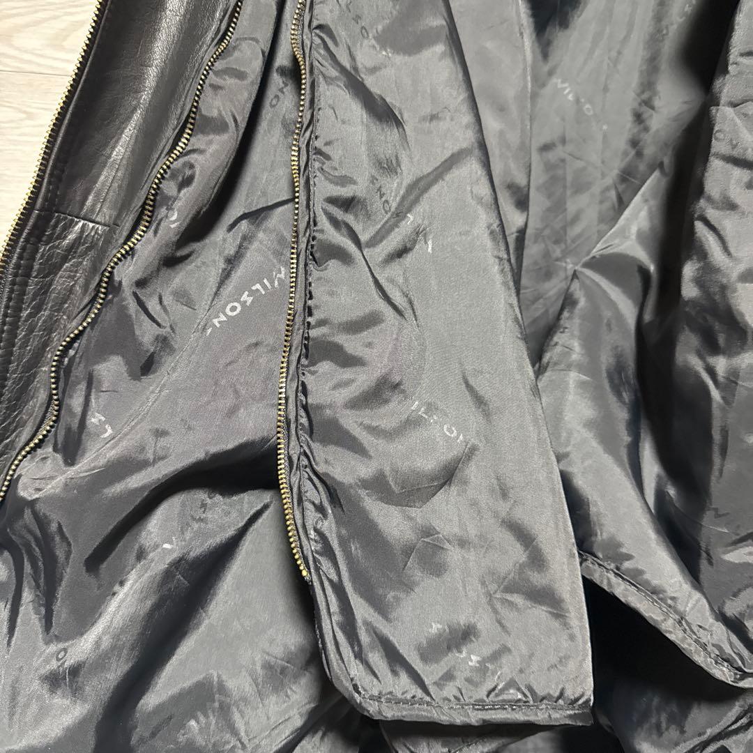 90s WILSONS 本革 オーバーサイズ レザージャケット 中綿 ブラック