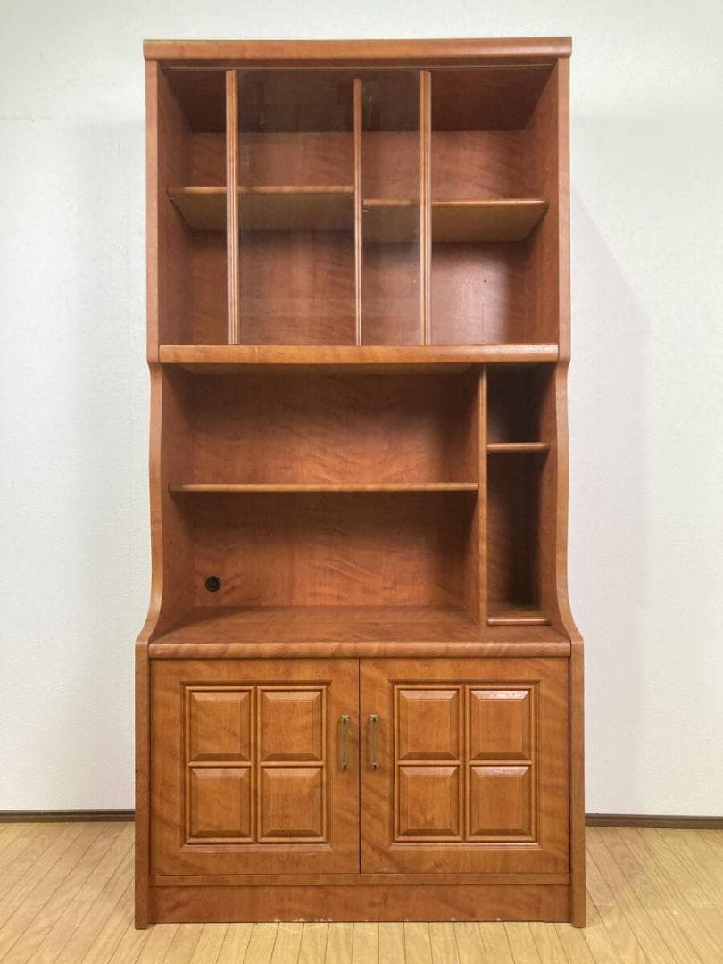 昭和レトロ ヴィンテージ ガラス扉 180 90 大容量 キャビネット 食器棚 昭和レトロ ヴィンテージ ガラス扉 180 90 大容量 キャビネット 食器棚