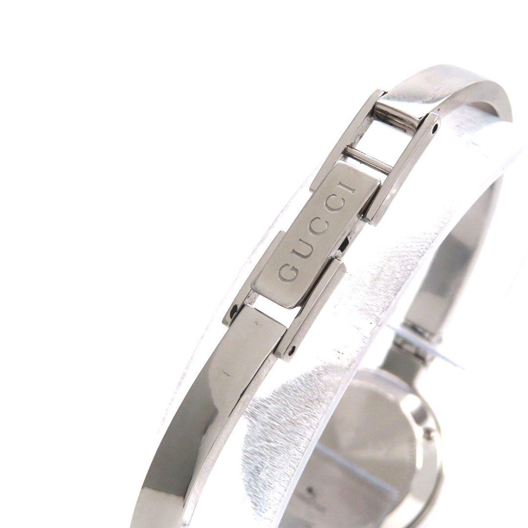 ガーネットベゼル】GUCCI グッチ時計 ホワイト バングルウォッチ☆極美
