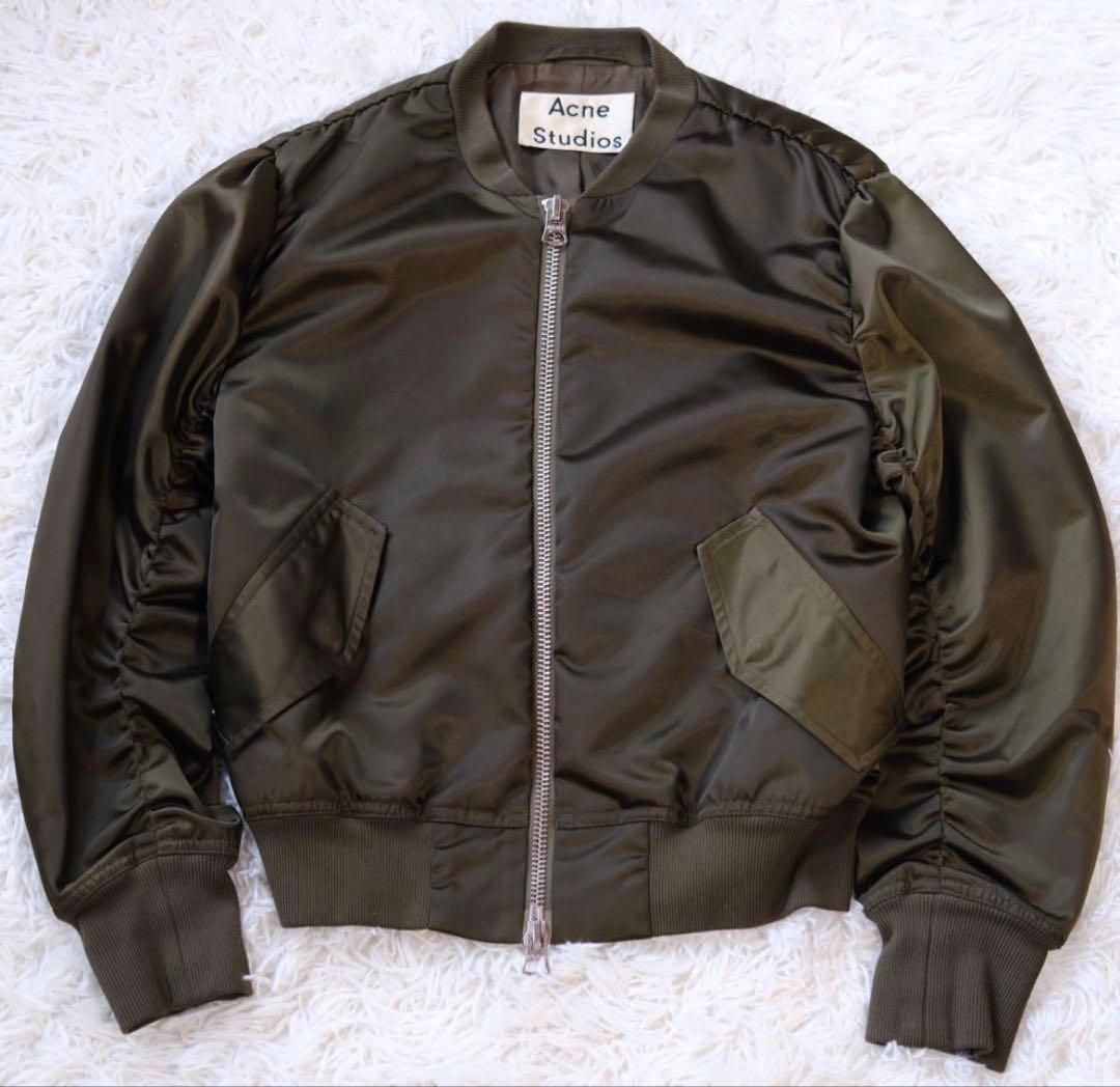 Acne studios MA-1 ジャケット カーキ 美品 Acne Studios アクネストゥディオズ ロングMA-1 34サイズ