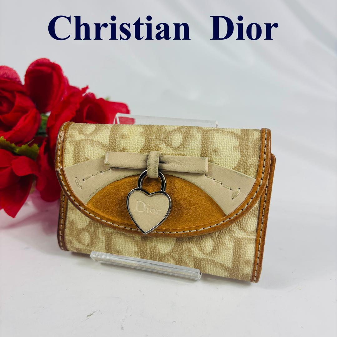クリスチャンディオール トロッター キーケース　ハート PVC 　レザー クリスチャンディオール トロッター キーケース ハート PVC レザー