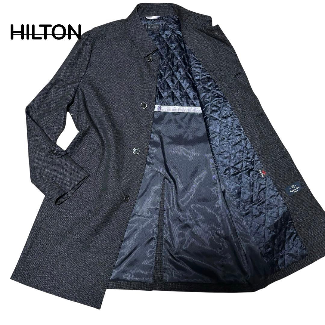 【mahiro】HILTON ウールステンカラーコート　ダークグレー　比翼 mahiro様専用】HILTON ウールステンカラーコート ダークグレー 比翼