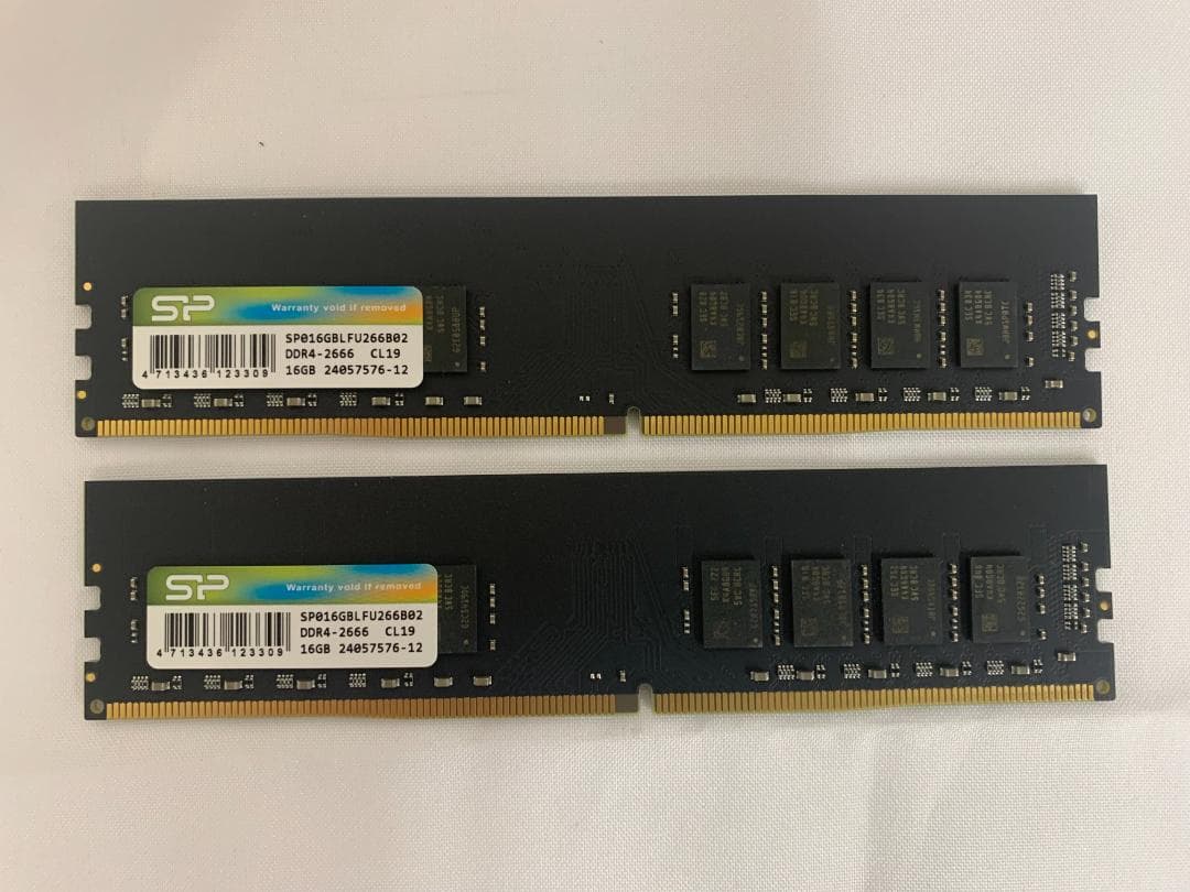 【動作確認済・美品】SP DDR4 2666 32GB ※16GBｘ2 メモリ① 中古メモリ DDR4 2666 PC4 21300 32GBモジュール SO-DIMM non-ECC 動作