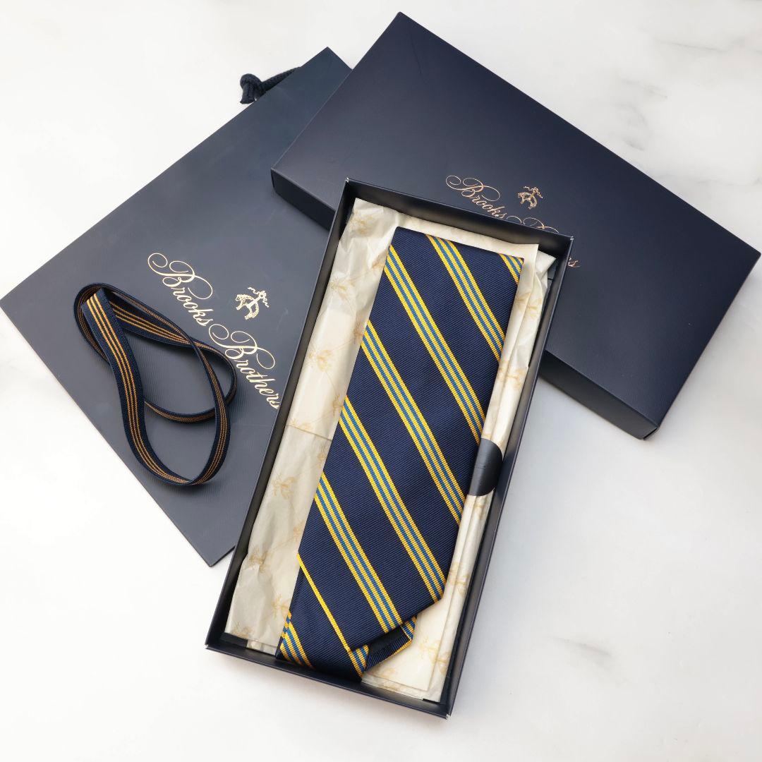 未使用 Brooks Brothers ブルックスブラザーズ ネクタイ 美品☆【ブルックスブラザーズ】ネイビー レジメンタル ネクタイ