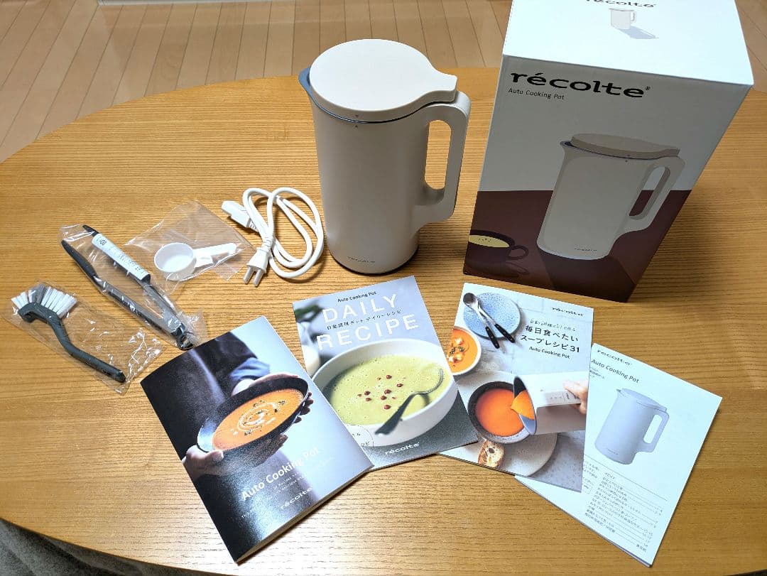 recolte 自動調理ポット レシピ3冊トング付 recolte/レコルト＞自動調理ポット 《別冊レシピブック&トング付き特別